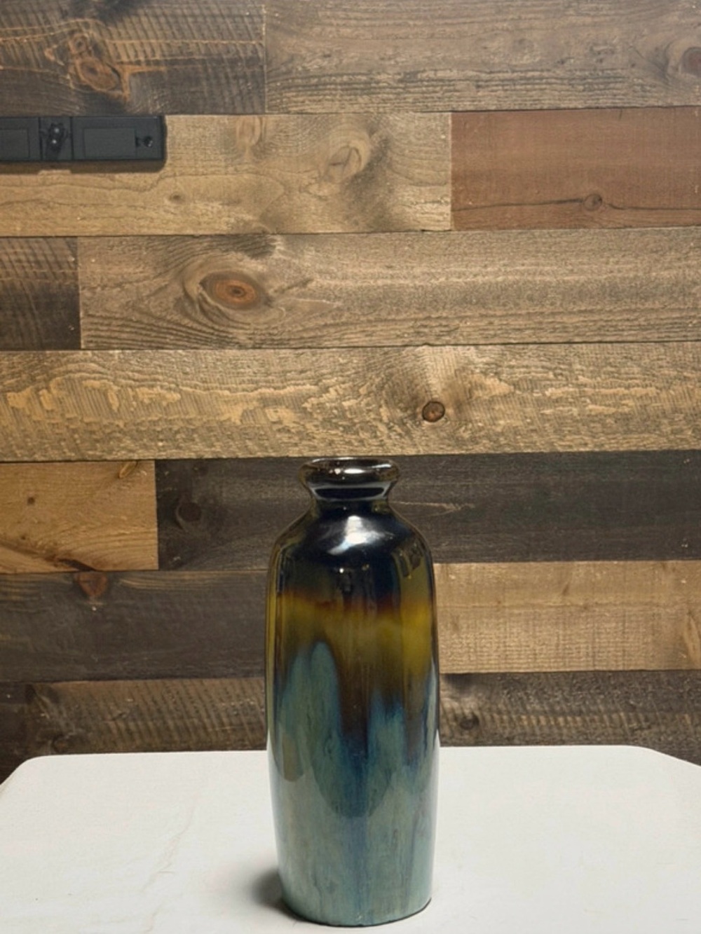 Handcrafted Blue and Gold Ceramic Vase - Home Accents